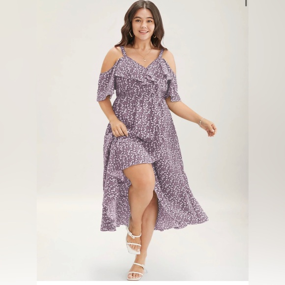 BloomChic Dresses & Skirts - NWT Bloomchic Floral Cold shoulder asymmetrical size 3X 22/24🌸BC BAG 03